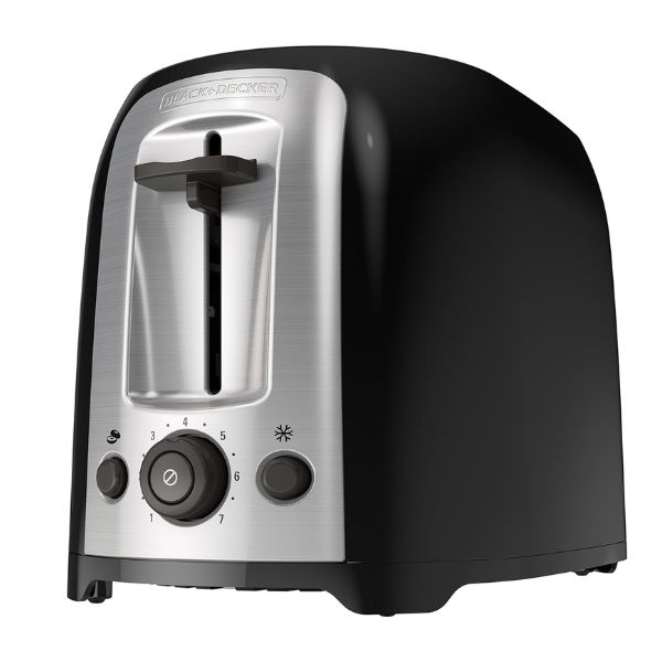 BLACK+DECKER 2-Slice Extra Wide Slot Toaster, Classic Oval, Black with Stainless Steel Accents, TR1278B